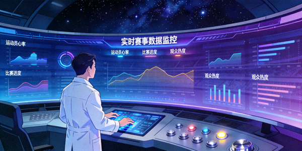 星空xk数据科学家在控制中心分析实时赛事数据大屏